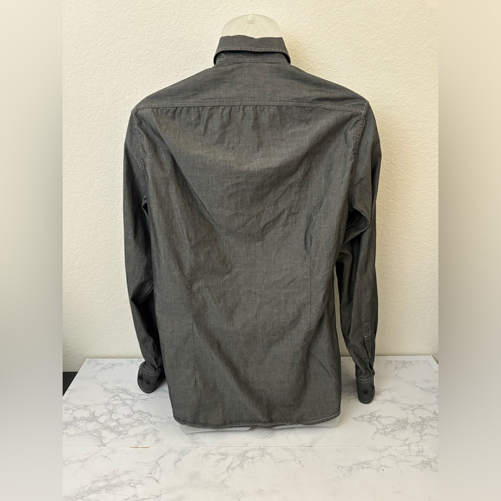Kenneth Cole Reaction Mens Sz Small Long Sleeve Button Up Shirt Gray Pocket​​ - Picture 3 of 4